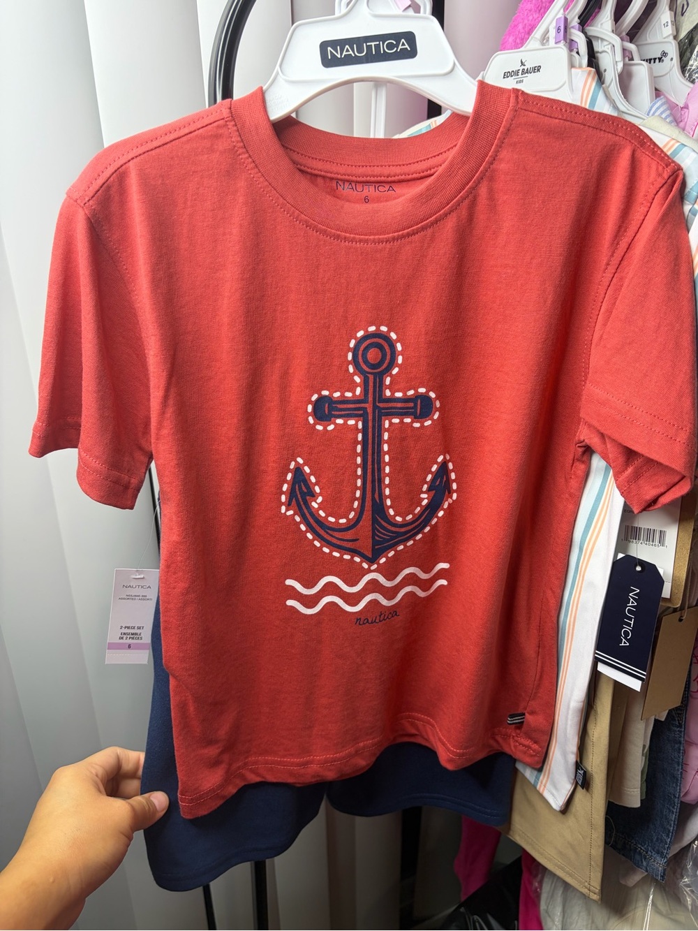 Nautica Red Short-Sleeve Anchor Graphic Tee